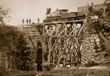 Brücke gebaut von Truppen an der Orange und Alexandria Eisenbahn, 1861-65